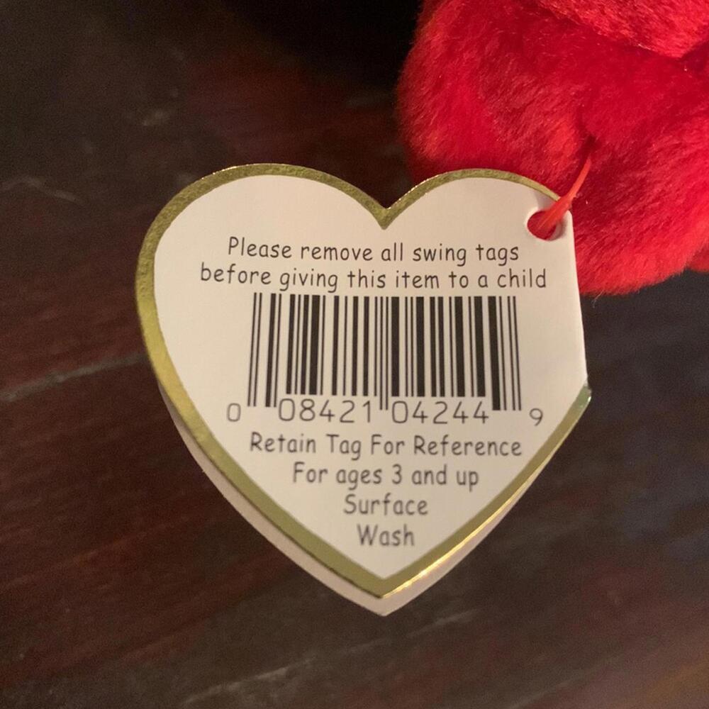 🍁Ty Osito Beanie Baby red bear. DOB 2/5/99 - Picture 9 of 9